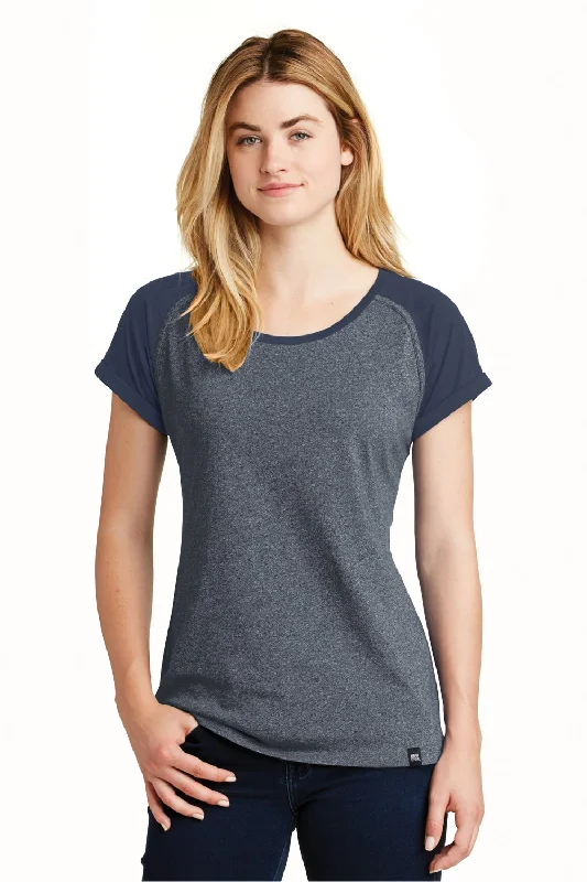 Weekend Bargains to Snag New Era Womens Heritage Short Sleeve Crewneck T-Shirt - Navy Blue/Navy Blue Twist