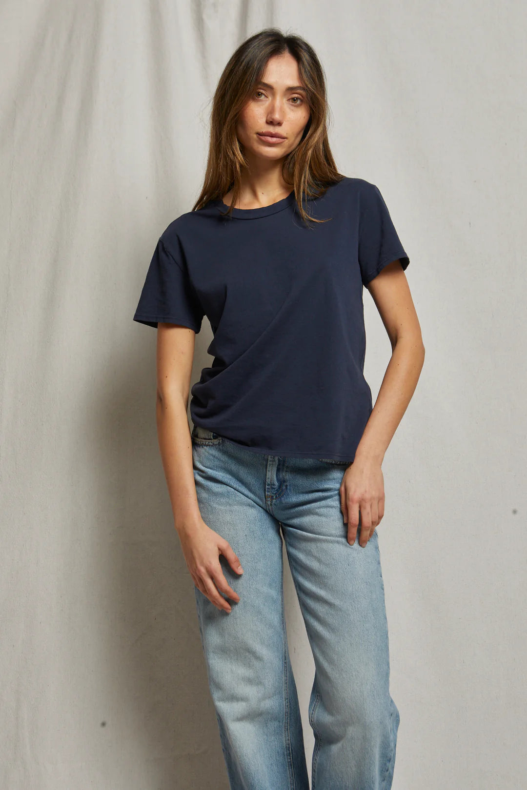 Limited Stock PerfectWhiteTee Harley Boxy Crew in Navy