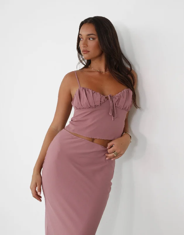 Weekend-Only Price Drops Isla Crop Top (Dark Mauve)