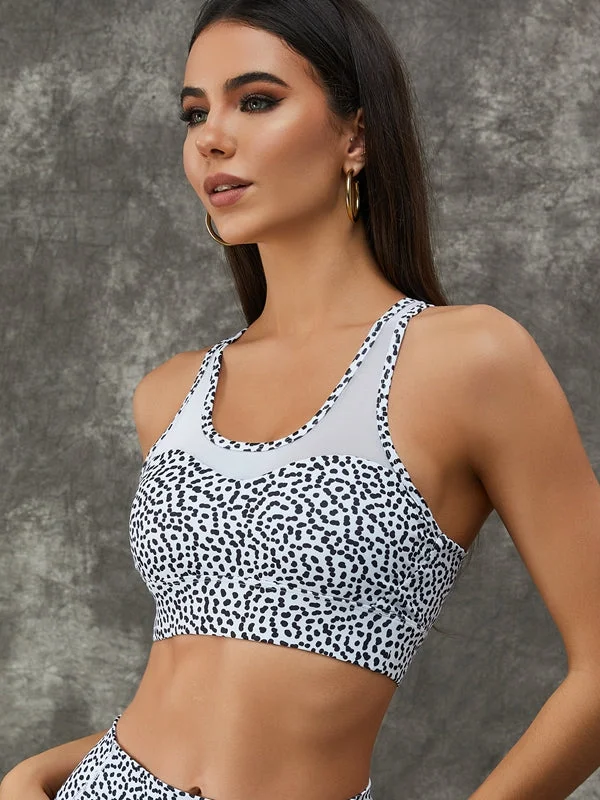Daily Deals ZASUWA Female Dots Mesh Hollow Out Sports Bras