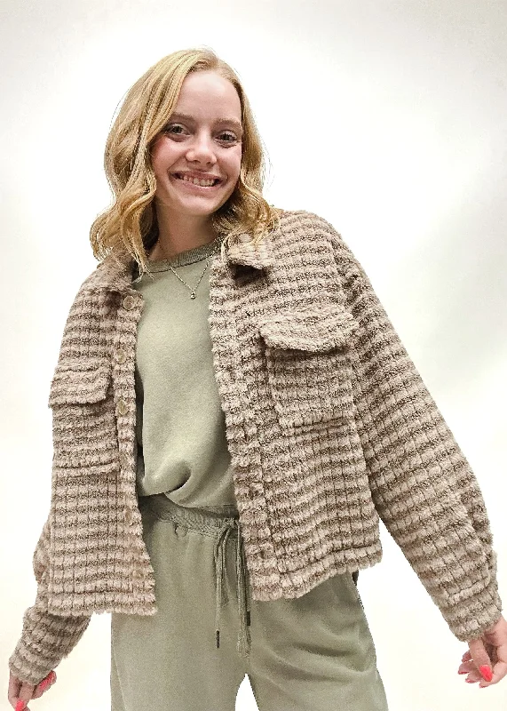 Half Price Lanie Fleece Shacket - Mocha