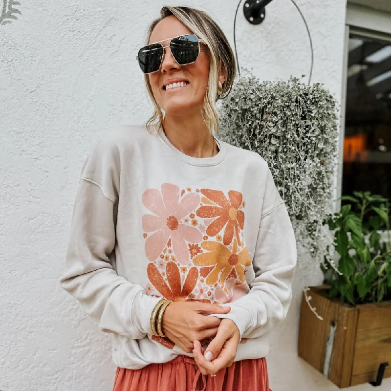 Low Prices Retro Fall Flowers Sweatshirt