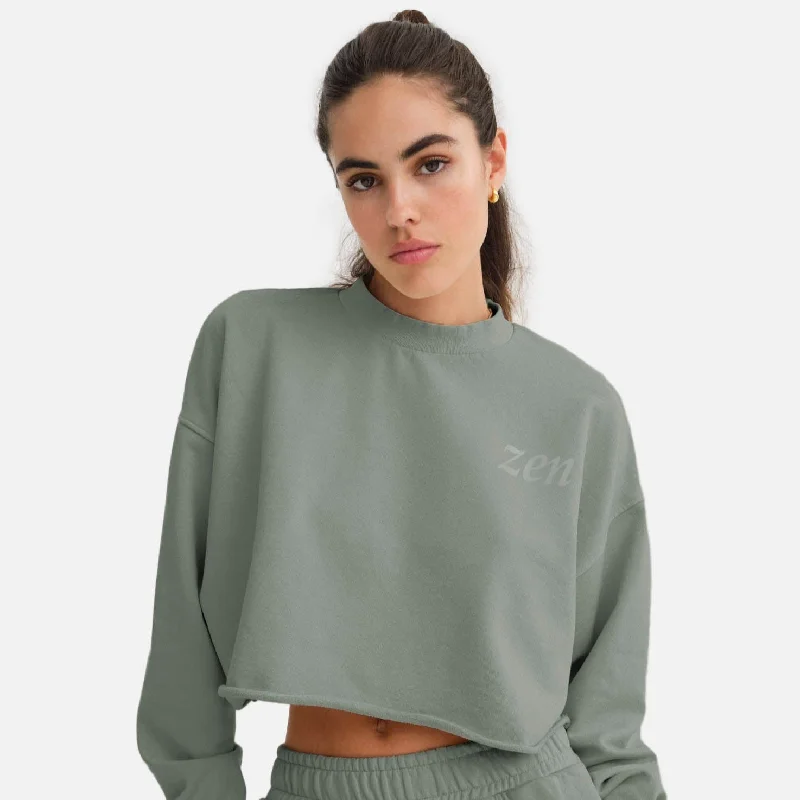 Online Deal Organic Fleece Graphic Cropped Vintage Sweatshirt