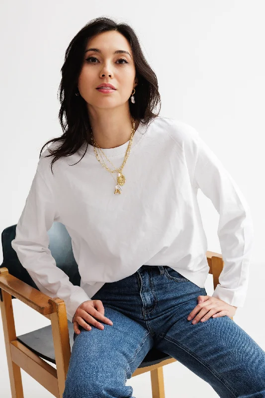 Special Discount Essential LS Boxy Tee Bright White