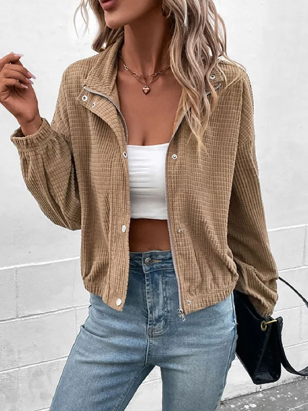 Celebrate the Weekend with Discounts Long Sleeve Dropped Shoulder Jacket