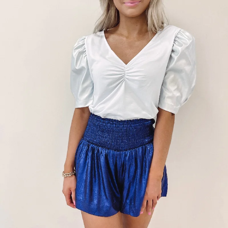 Major Savings Jaden Silver Puff Top