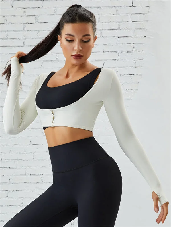 Weekend Steals Await ZASUWA Female Pocket Thumbhole Ribbed High-support Sportswear