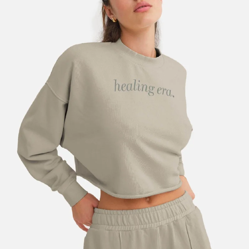 Instant Savings Organic Fleece Graphic Cropped Vintage Sweatshirt