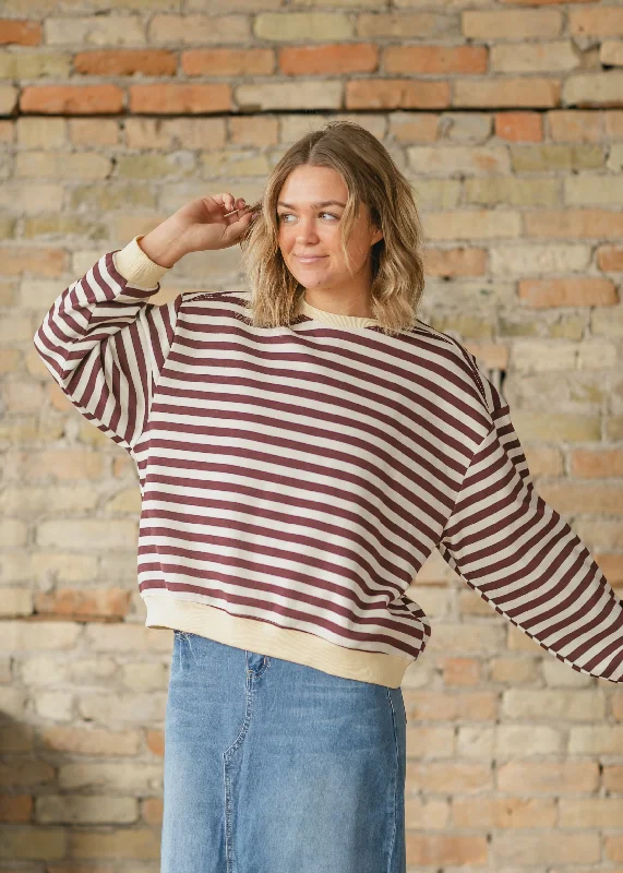 Weekend Deals to Make You Happy Erin Stripe Color Contrast Long Sleeve Top
