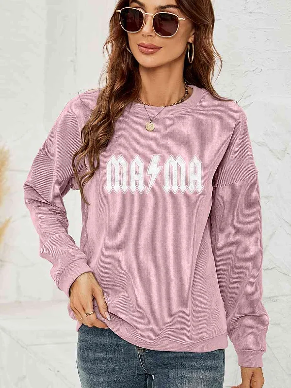 Final Sale MAMA Graphic Dropped Shoulder Sweatshirt
