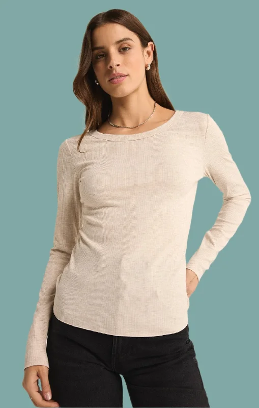 Markdown Madness Variegated Layer Top - Light Oatmeal Heather