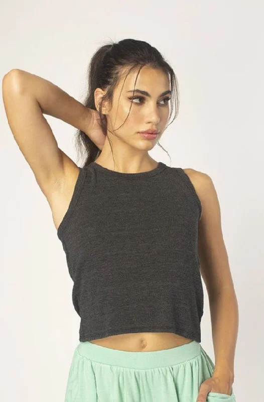 Weekend Shopping Bliss Black Tulip Muscle Tank
