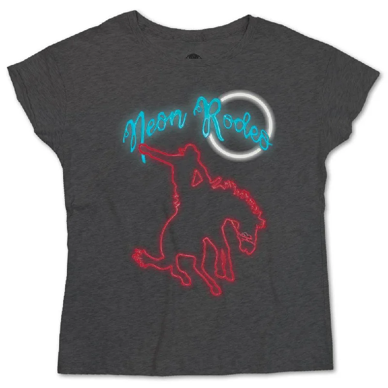 Best Seller "Neon Rodeo" Charcoal T-shirt