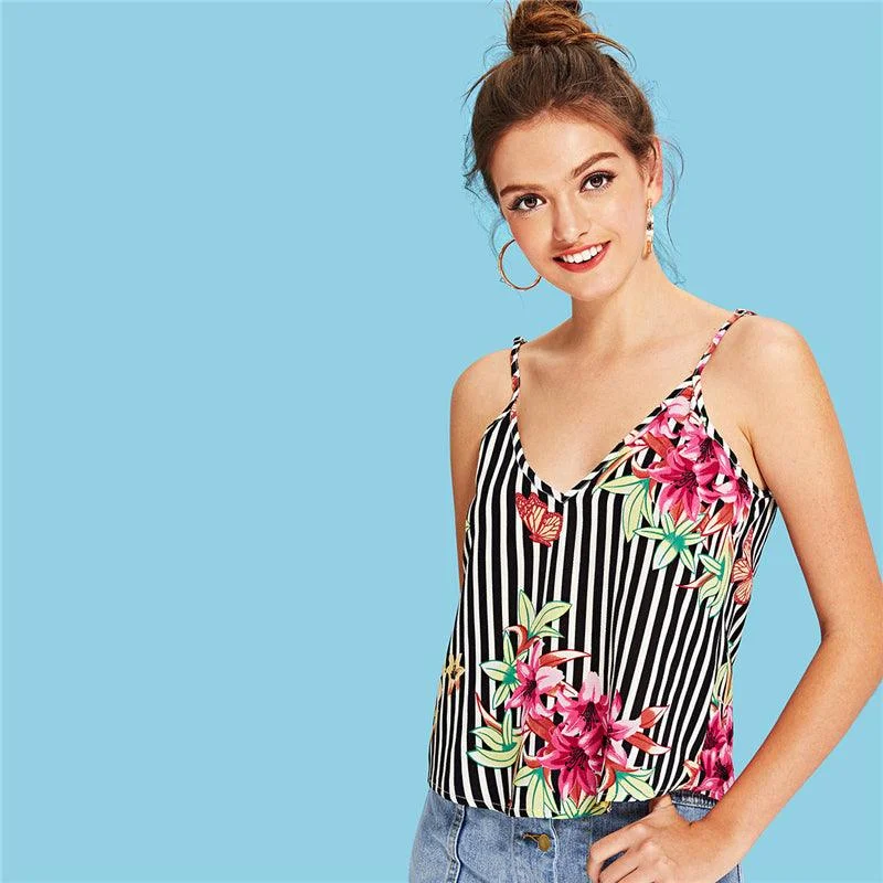 Deal of the Day FLORA’S FLORAL STRIPE CAMI TOP