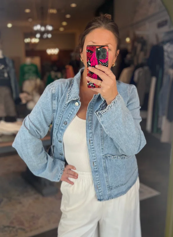 Weekend Savings Sensation Janine Scalloped Denim Jacket