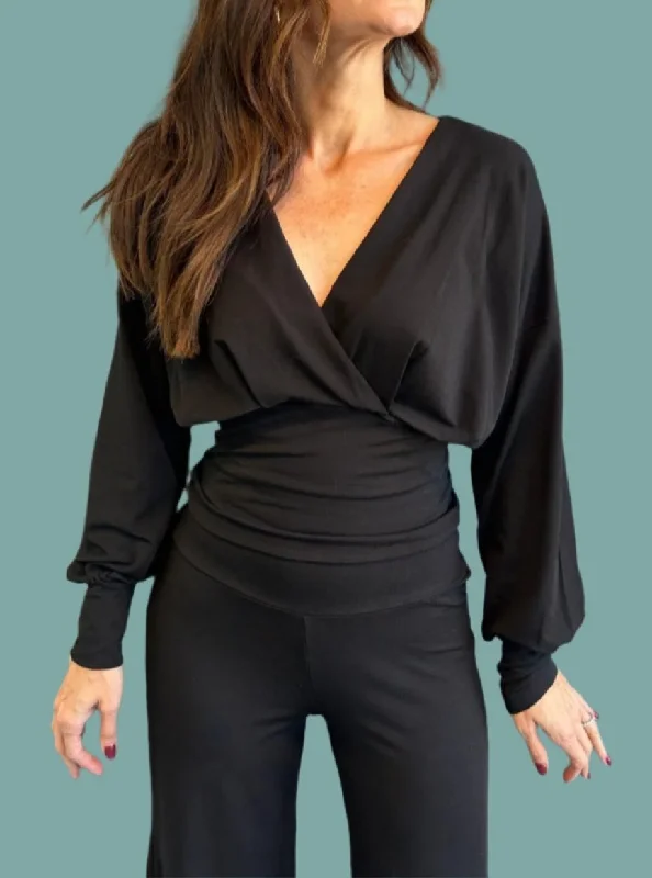 Huge Discounts Surplice Draped Jersey Top