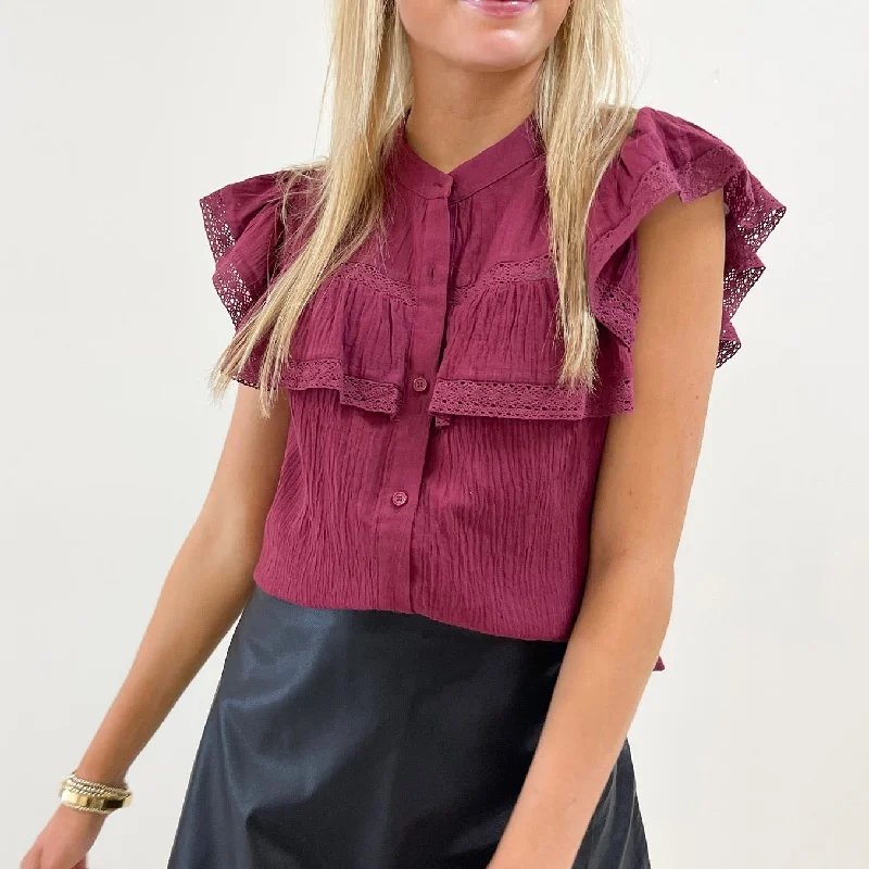 Price Drop Milan Top - Burgundy