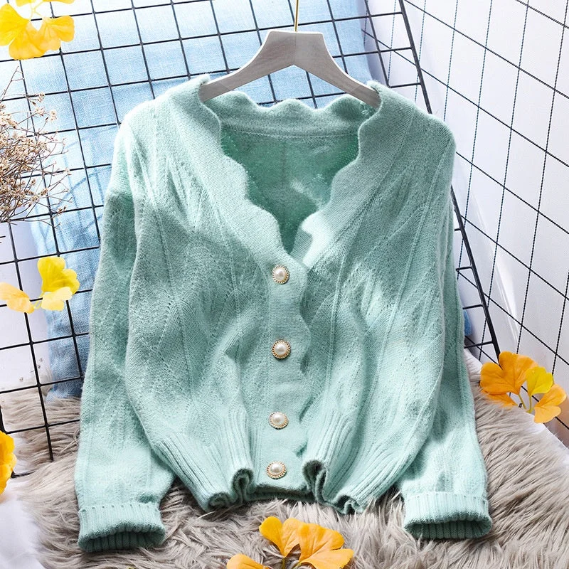 Early Bird Sweater Jacket Women's Cardigan Loose Outer Wear 2022 New Spring And Autumn All-Match Small Fresh Knit Early Bird Sweater Jacket Women's Cardigan Loose Outer Wear 2022 New Spring And Autumn All-Match Small Fresh Knit