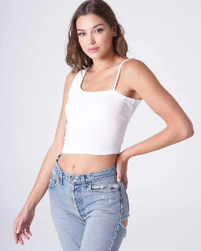 Unbeatable Prices White Asymmetrical Crop Tank