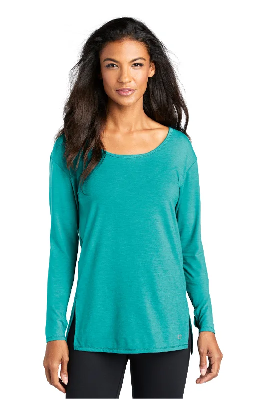 Exclusive Access Ogio Womens Luuma Jersey Moisture Wicking Long Sleeve Wide Neck T-Shirt - Vivid Teal Green