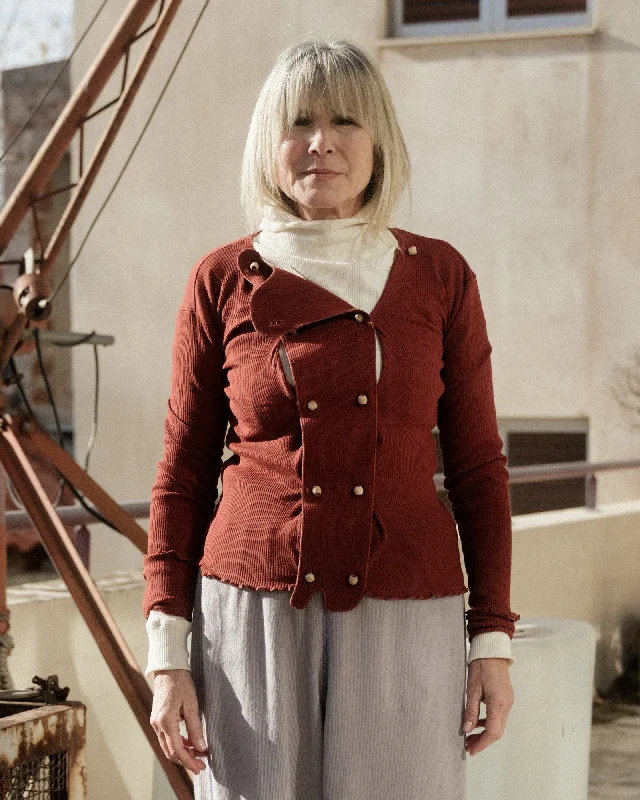Weekend Savings Fiesta Disc Cardigan - Recycled Cotton - Bine Red