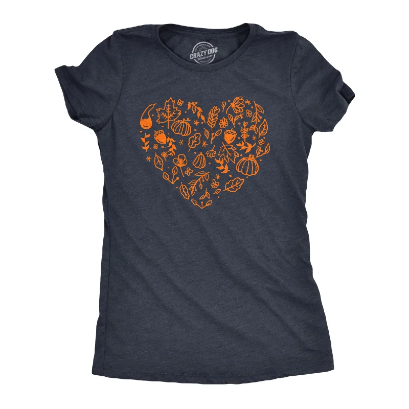 Daily Deals Fall Season Heart Women's T Shirt