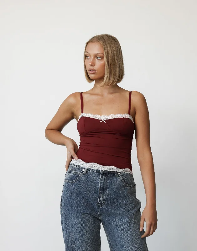 Quick Sale Top Model Cami (Burgundy) - By Lioness
