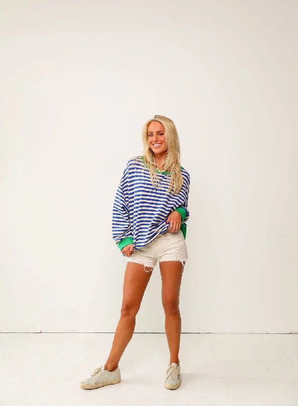 Weekend Price Cuts Galore Reggie Top - Blue/Ivory
