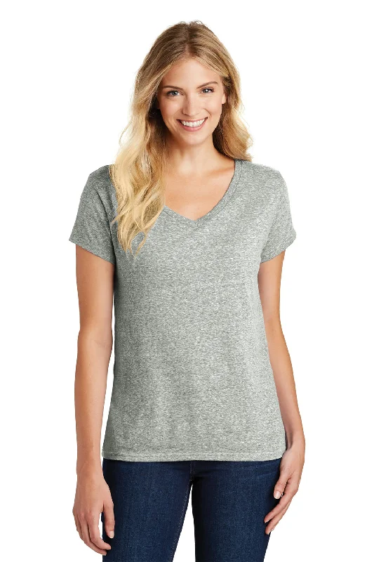 Act Fast District Womens Astro Short Sleeve V-Neck T-Shirt - Grey - Closeout