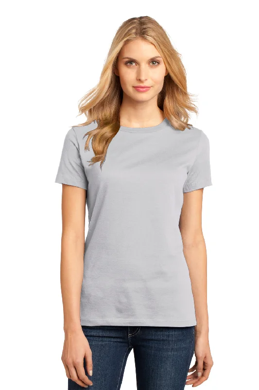 Weekend Specials to Savor District Womens Perfect Weight Short Sleeve Crewneck T-Shirt - Silver Grey