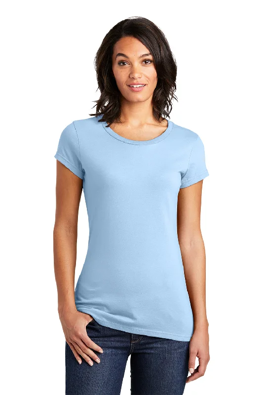 Super Deal District Womens Very Important Short Sleeve Crewneck T-Shirt - Ice Blue