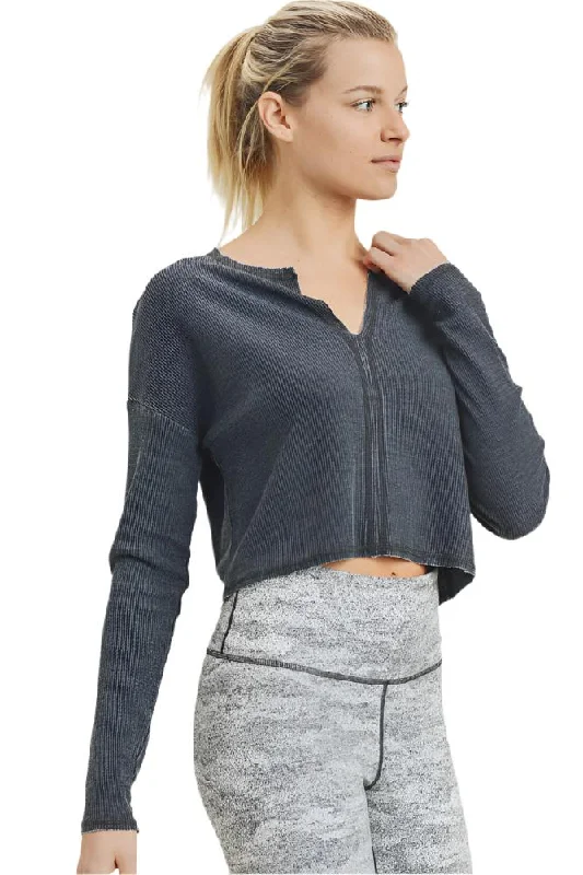 Weekend Savings Fiesta Mono B Crop Baby Thermal Long Sleeve Top KT11421