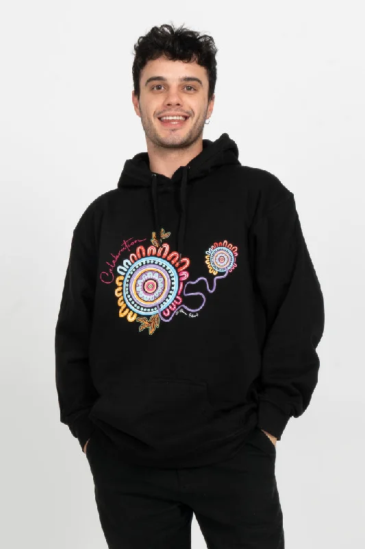 Members Only Celebration Black Cotton Blend Unisex Hoodie