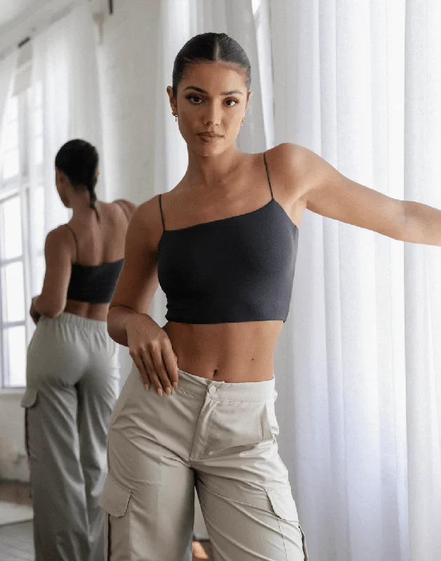 Weekend Discounts to Love Tammy Crop Top (Charcoal)