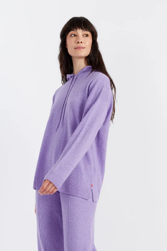 Don’t Miss Out Lavender Wool-Cashmere Relaxed Hoodie
