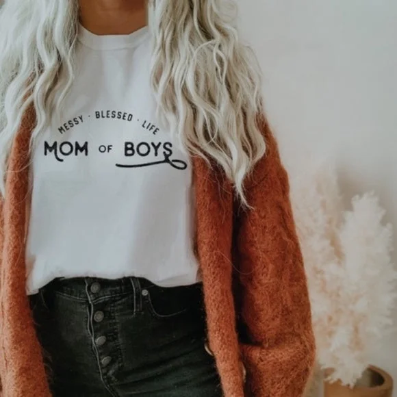 Exclusive Online Offer Vintage White Mom Of Boys Oversized Graphic Bella Canvas Womens Tee T-Shirt Exclusive Online Offer Vintage White Mom Of Boys Oversized Graphic Bella Canvas Womens Tee T-Shirt