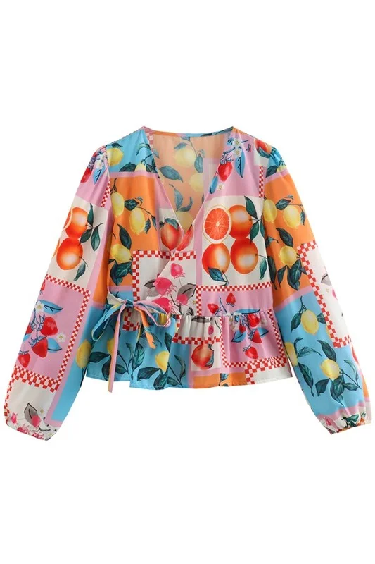 Act Now Peachy Keen Wrap Top