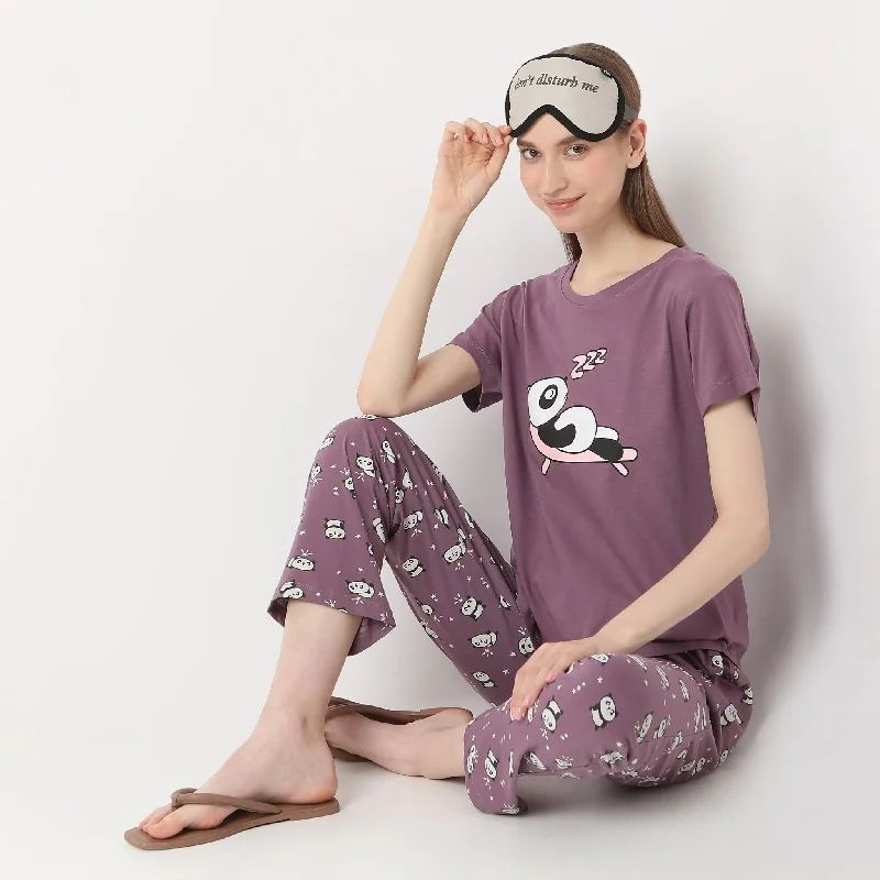 Discount Deals Animal Print Crew Neck Lounge T-Shirt