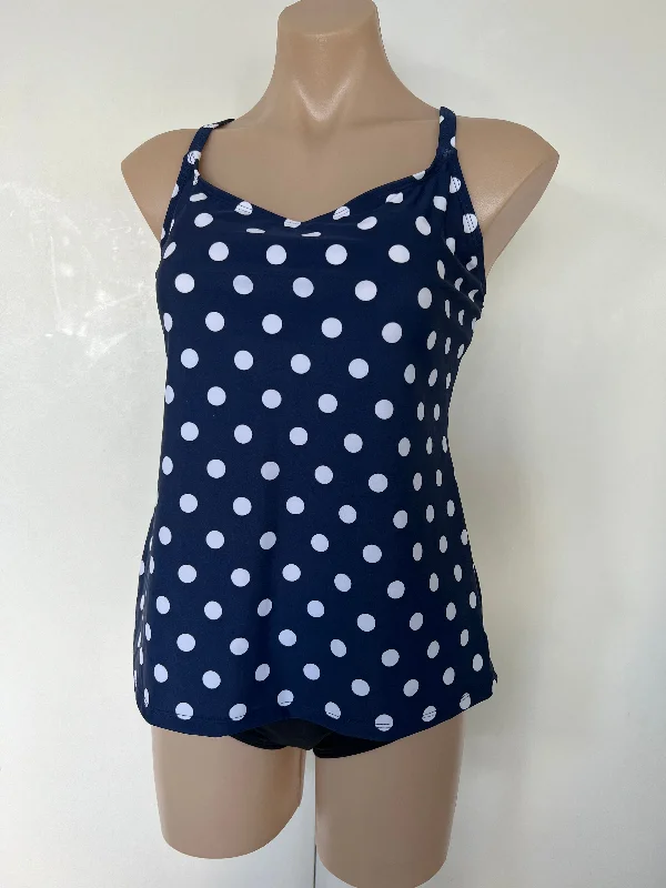 Savings Event Ocean Curl - Tankini Honey - Navy Spot Print