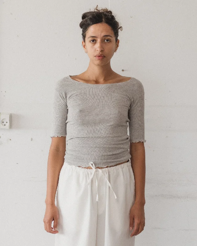Super Sale Pama 3/4 Tee Shirt - Organic Cotton Rib - Grey Melange