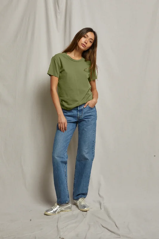 TIME-Limited Offer PerfectWhiteTee Harley Boxy Crew in Khaki