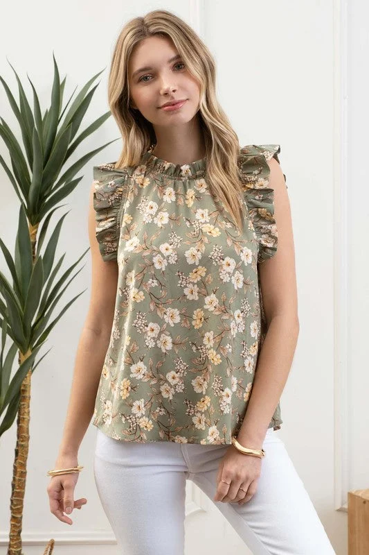 Best Bargains Sally Floral Ruffle Top