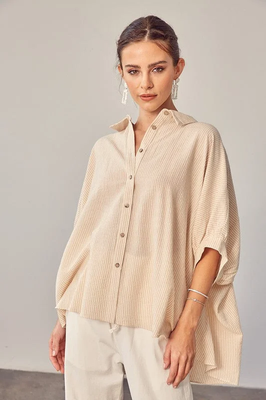 Special Price STRIPED BUTTON UP SHIRT