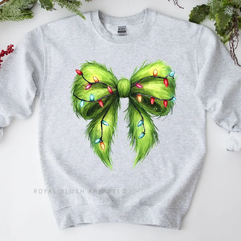 Special Offer Green Grinch Bow Sweatshirt