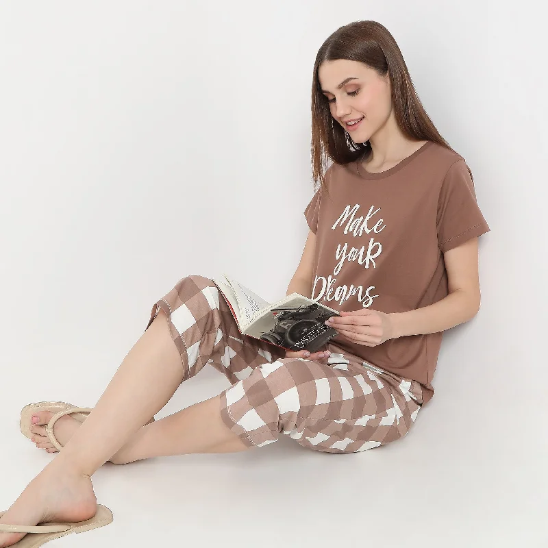 Can't Miss Text Print Straight Lounge T-Shirt