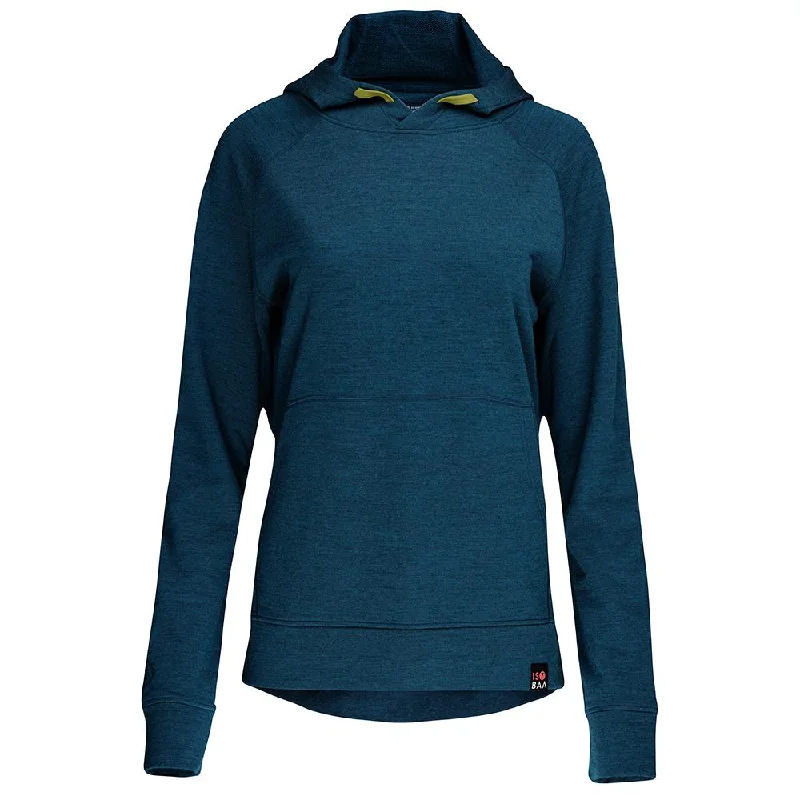 Midnight Sale Womens Merino 260 Lounge Hoodie (Petrol/Lime)
