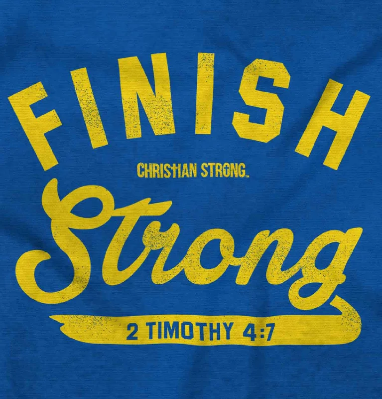 Midnight Madness Finish Strong Scripture Crop Top Crewneck Sweatshirt